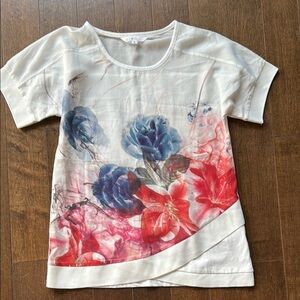 Cleo White Floral Top size XS